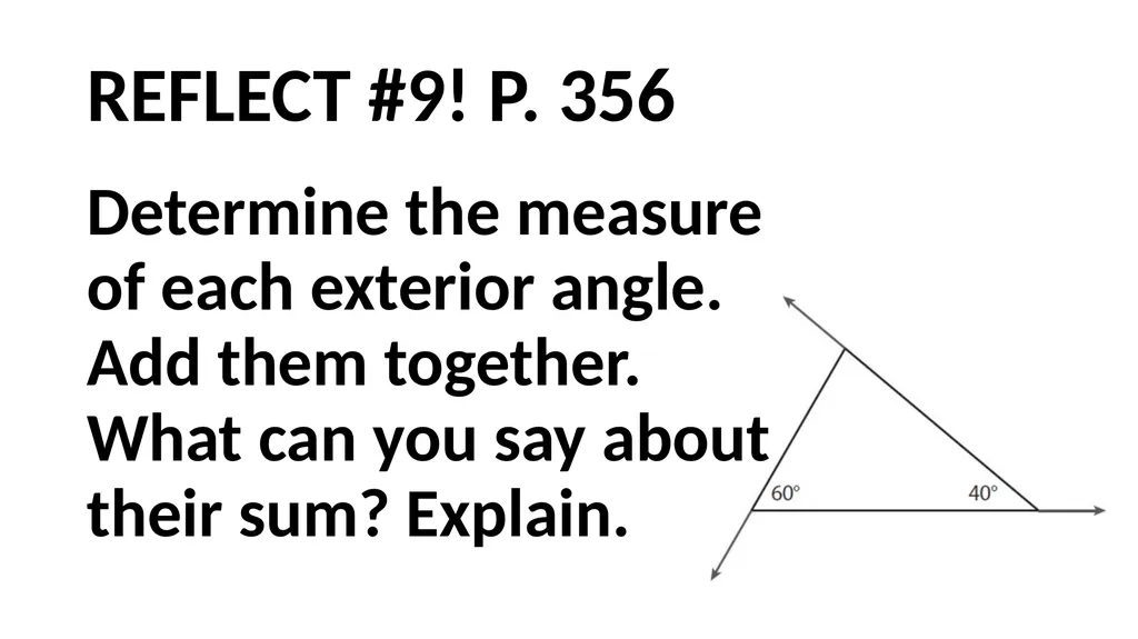 10/26 WORKBOOK WARM UP Exploring Interior Angles - slide 15 of 19