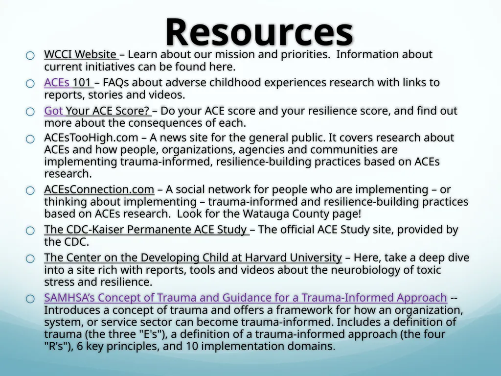 Understanding Adverse Childhood Experiences (ACEs) - slide 29 of 32
