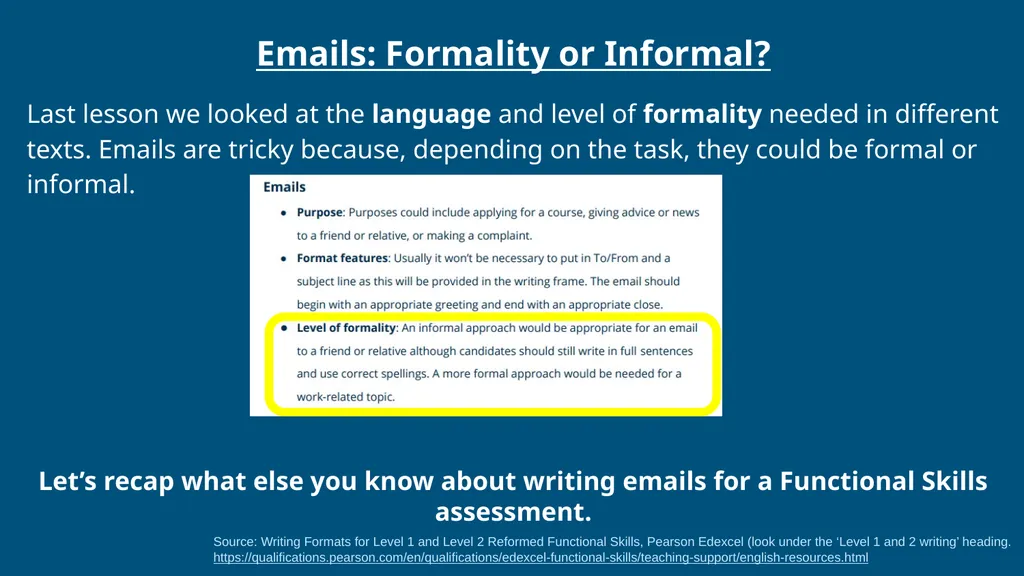 L1-L2 Functional Skills English writing Skills - slide 13 of 24