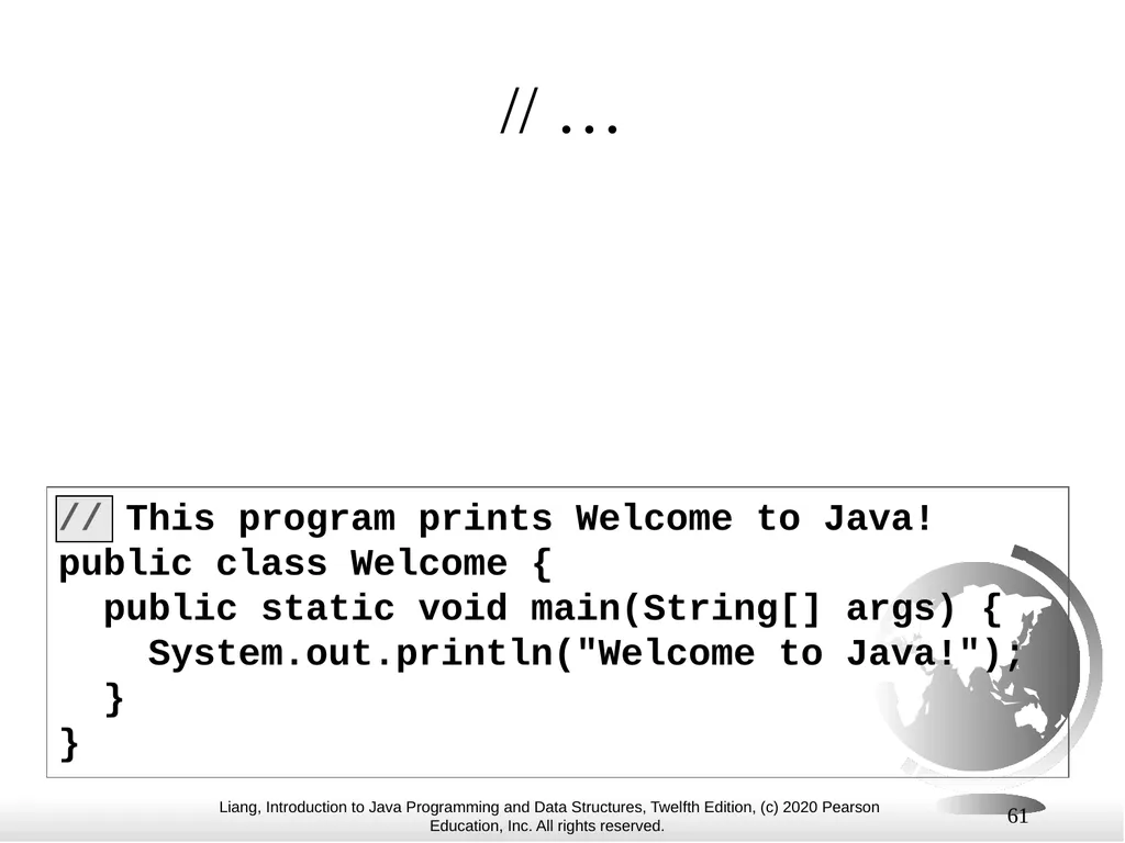 1 Chapter 1 Introduction to Computers, Programs, - slide 61 of 73