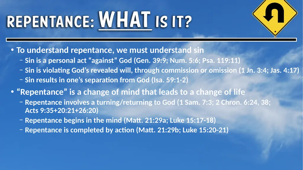 To understand repentance, we must understand sin - slide 2 of 6