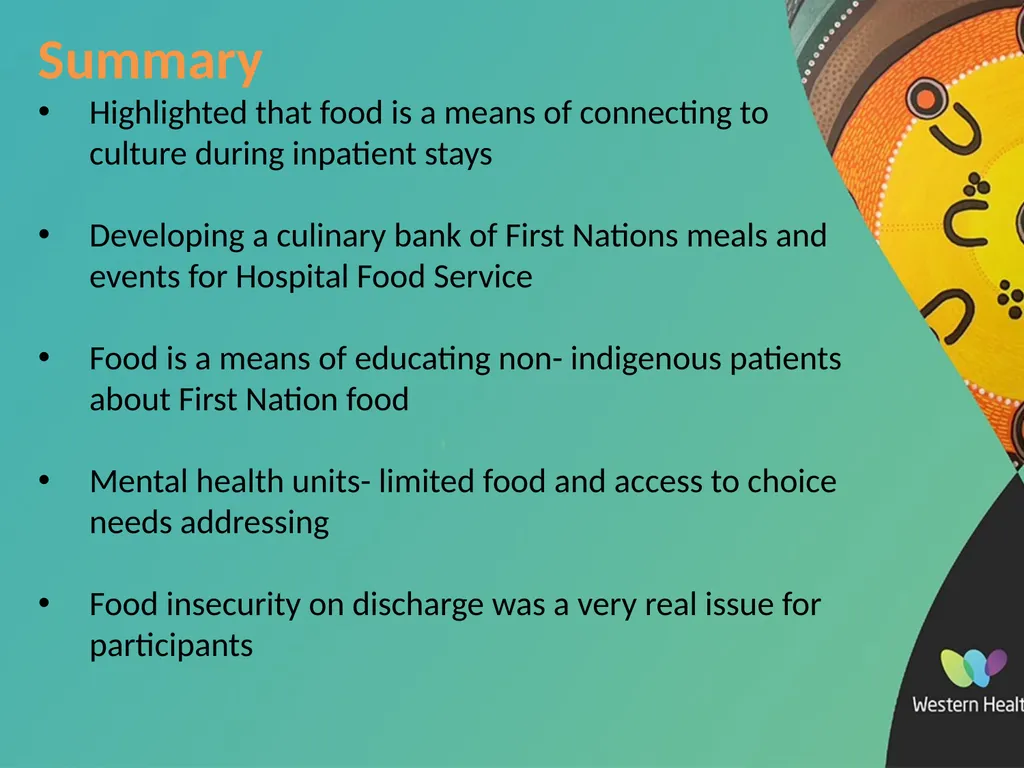 q More than a meal: Co-designed improvements to - slide 18 of 18
