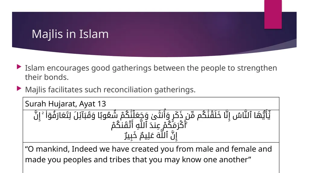 Majlis and Its Manners A Presentation by Affan - slide 4 of 9