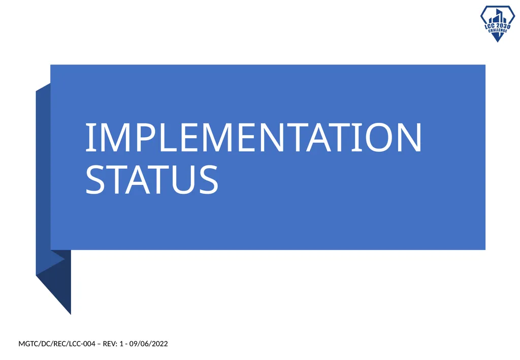 LCC BLUEPRINT IMPLEMENTATION DOCUMENT Insert logo - slide 15 of 20