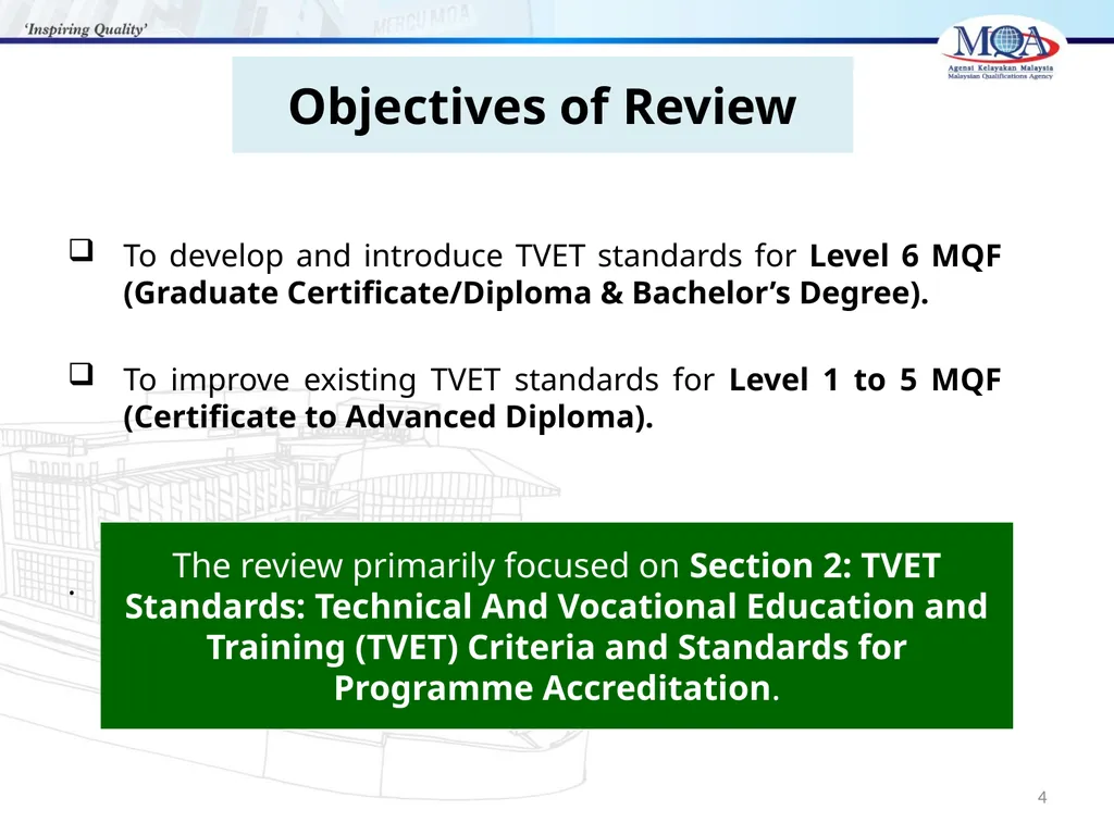 CODE OF PRACTICE FOR TVET PROGRAMME ACCREDITATION, - slide 4 of 77