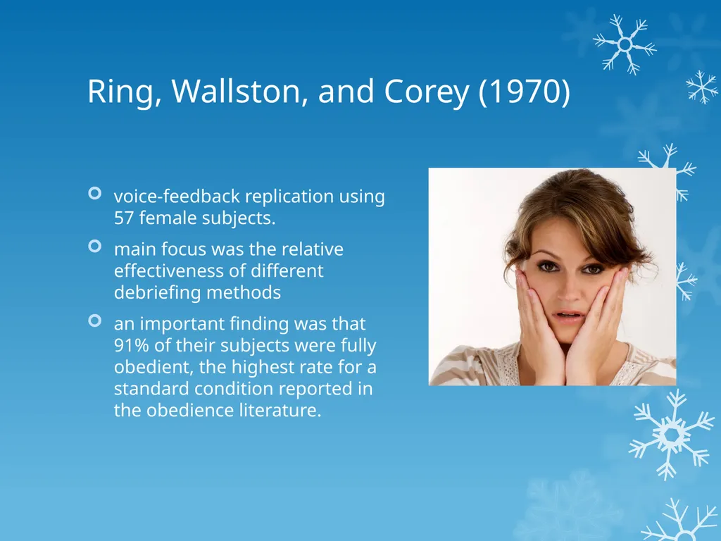 Gender and Obedience Milgram: Experiment 8 - slide 7 of 9