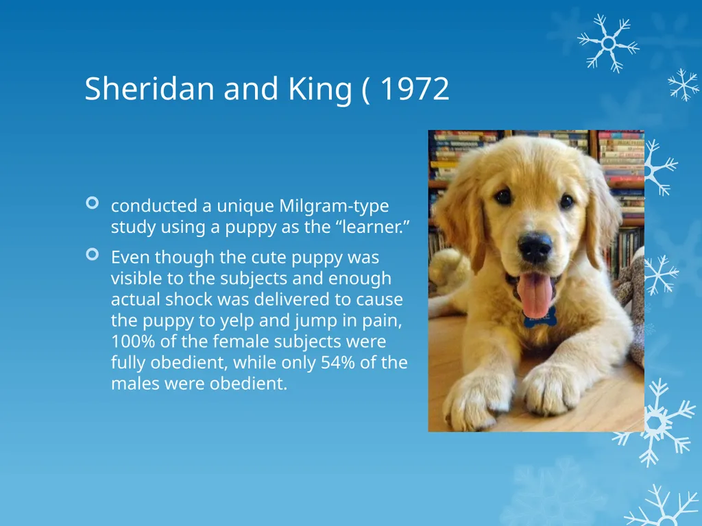 Gender and Obedience Milgram: Experiment 8 - slide 8 of 9