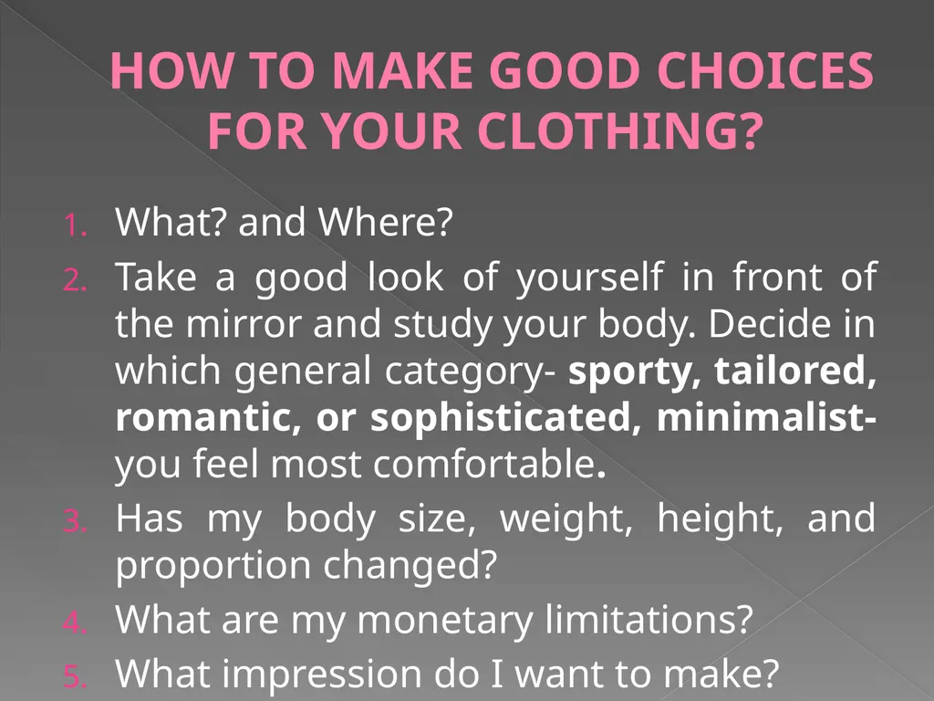 THE BASIC WARDROBE PD 1: Personality Development - slide 8 of 10