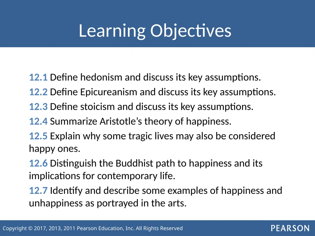 Chapter 12 Happiness Learning Objectives 12.1 - slide 2 of 21