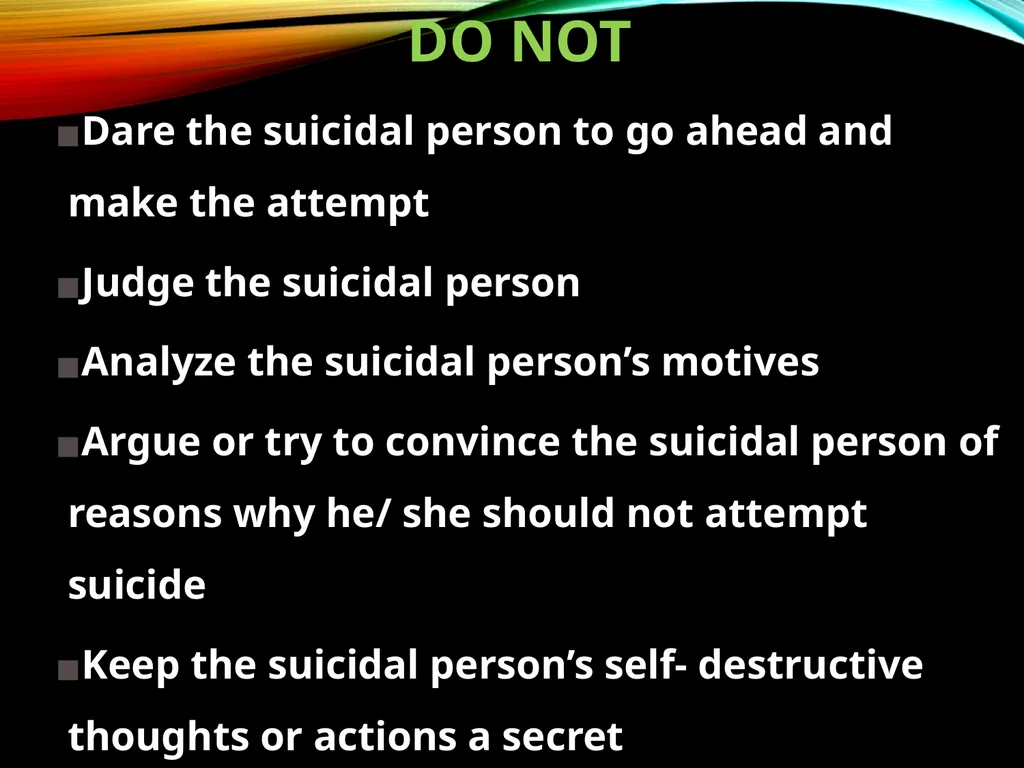 Suicide Derived from Latin word sui = oneself , - slide 9 of 16