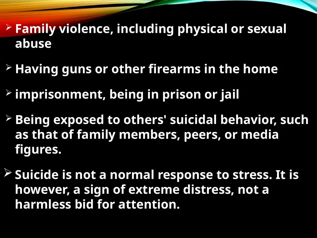 Suicide Derived from Latin word sui = oneself , - slide 5 of 16