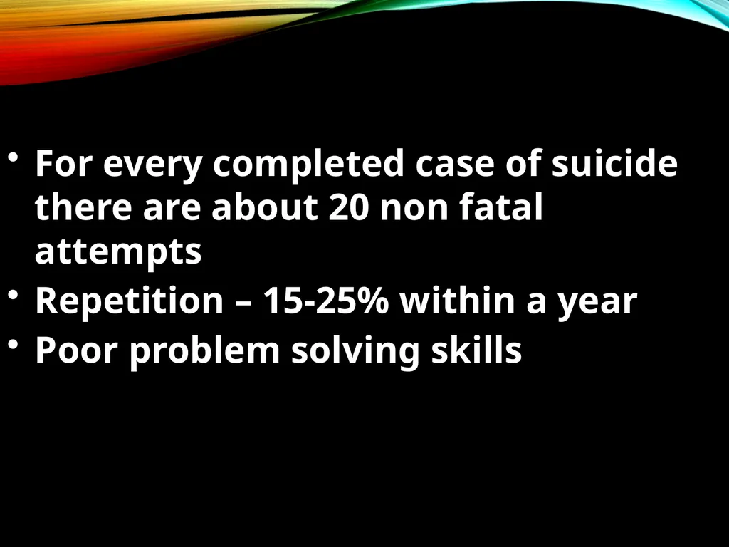Suicide Derived from Latin word sui = oneself , - slide 12 of 16