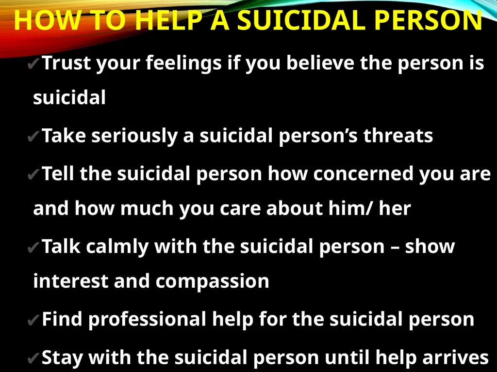 Suicide Derived from Latin word sui = oneself , - slide 8 of 16