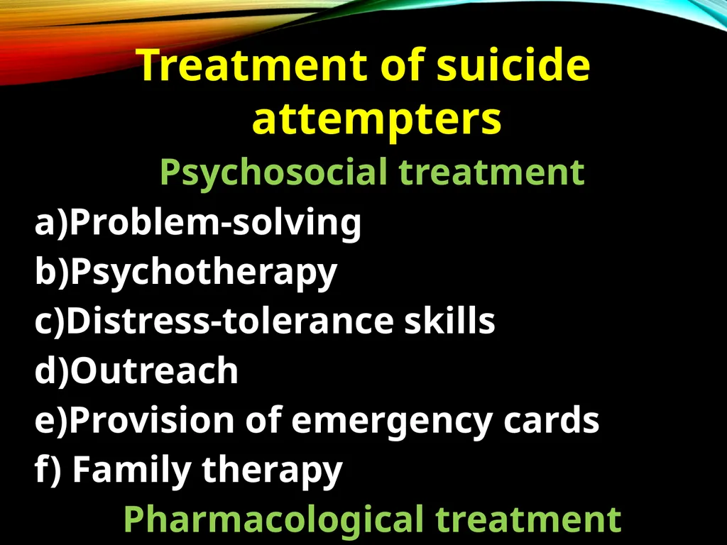 Suicide Derived from Latin word sui = oneself , - slide 13 of 16