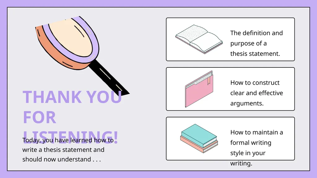 WRITING A THESIS STATEMENT for College Click on - slide 19 of 21