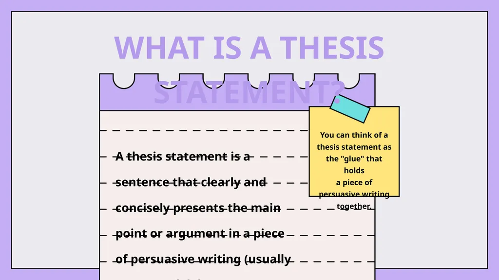 WRITING A THESIS STATEMENT for College Click on - slide 4 of 21