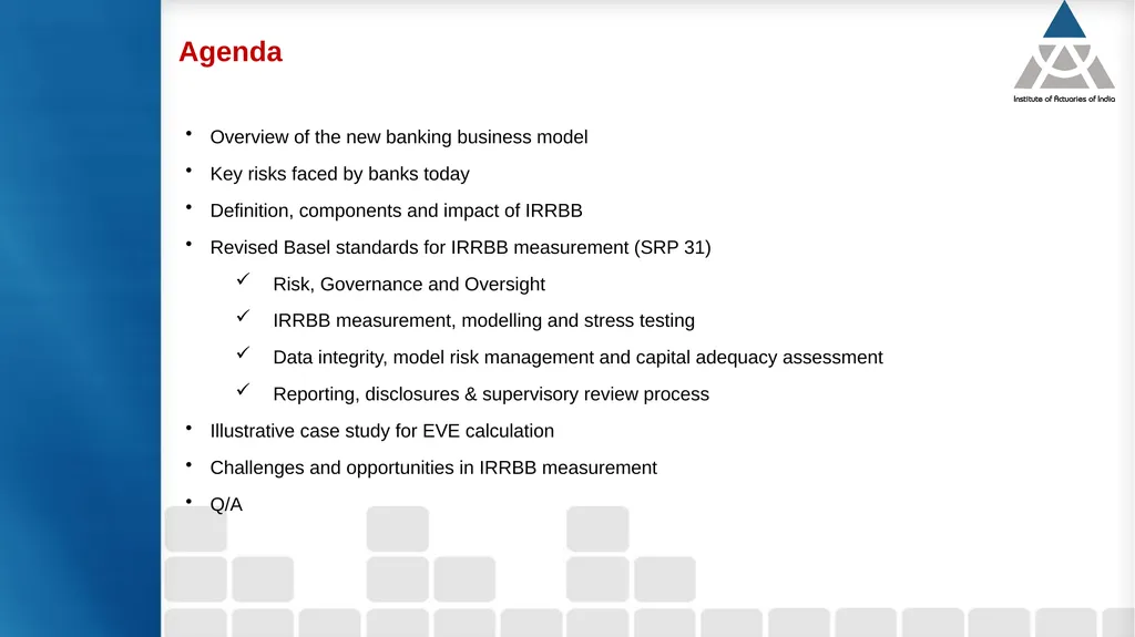 Measurement and modelling of interest rate risk in - slide 4 of 43