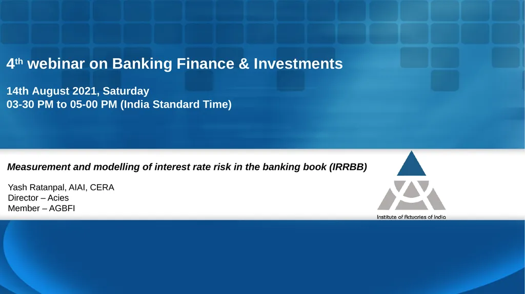 Measurement and modelling of interest rate risk in - slide 1 of 43