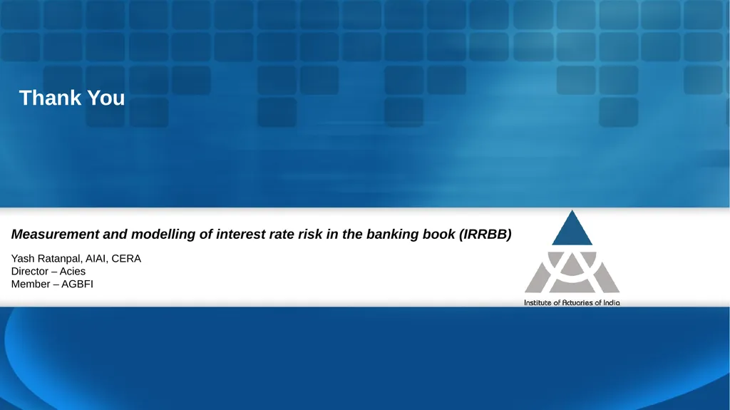 Measurement and modelling of interest rate risk in - slide 43 of 43
