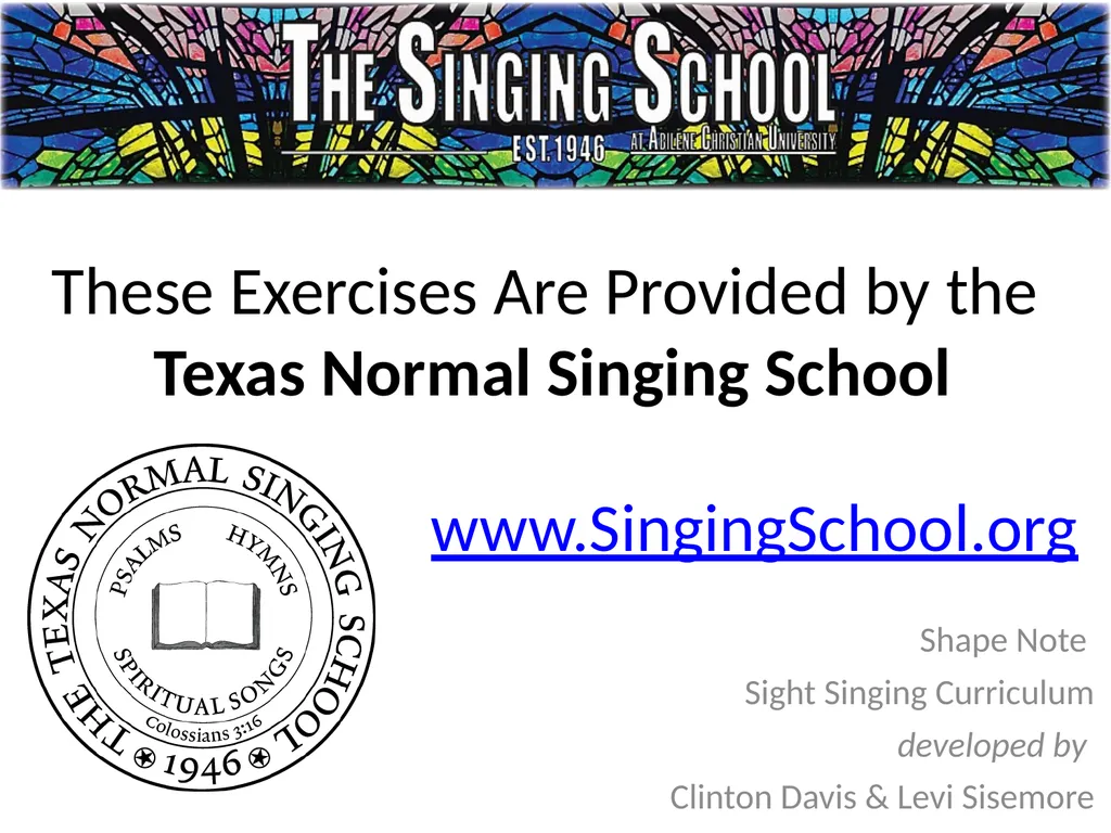 These Exercises Are Provided by the Texas Normal - slide 1 of 32