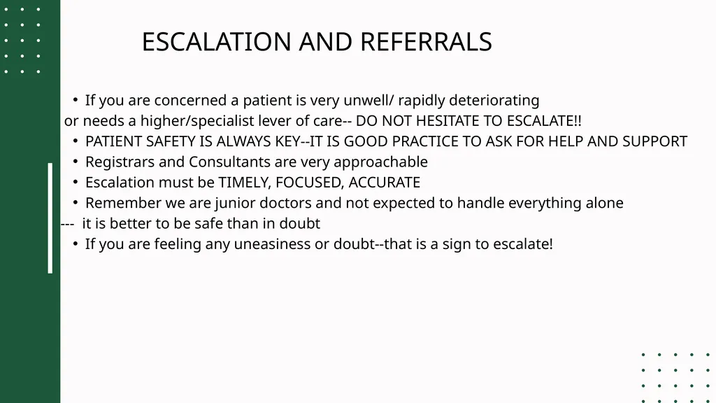 MANAGING ON CALLS, REFERRALS, ESCALATION AND - slide 13 of 28