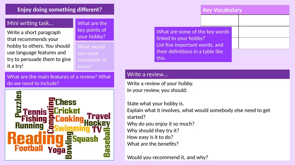L1-2 Functional Skills English Hobbies & - slide 14 of 14