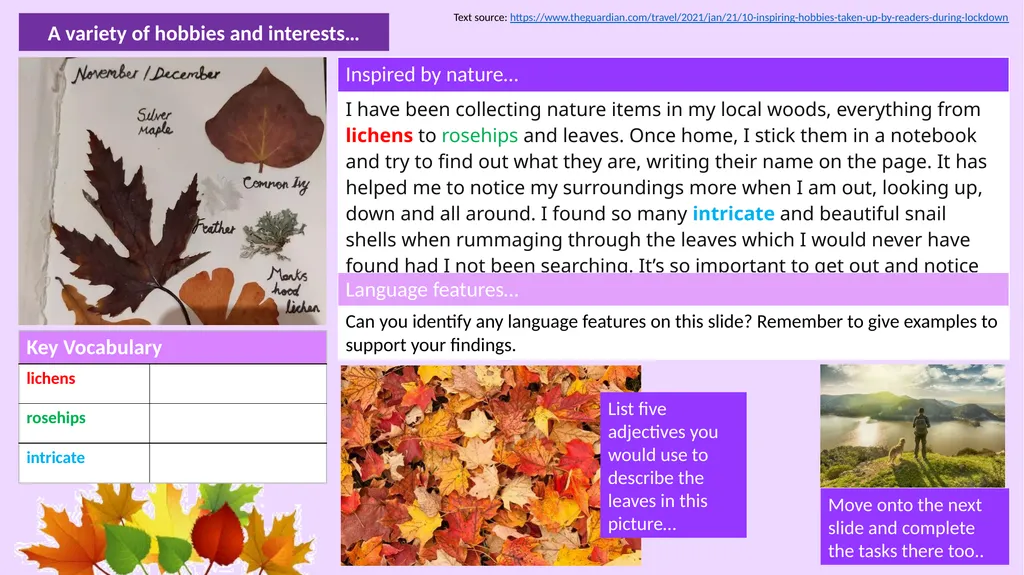 L1-2 Functional Skills English Hobbies & - slide 9 of 14