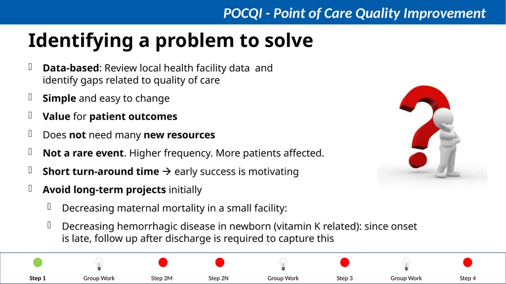 Steps in QI Step 1: Identifying a problem, forming - slide 3 of 62