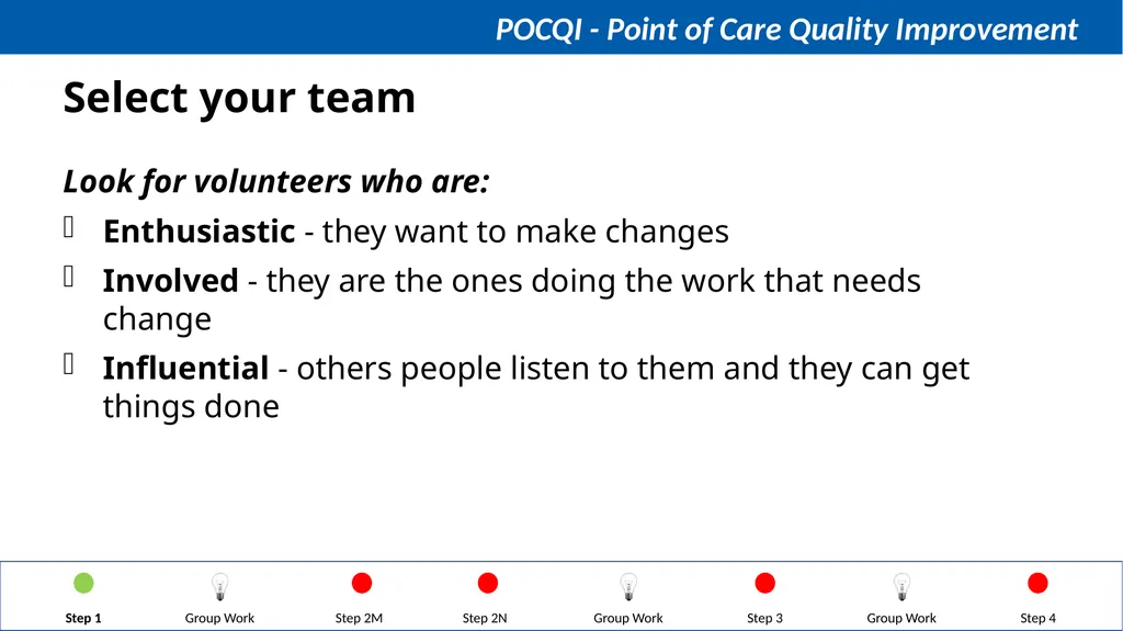 Steps in QI Step 1: Identifying a problem, forming - slide 4 of 62
