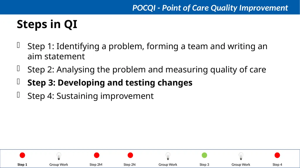 Steps in QI Step 1: Identifying a problem, forming - slide 40 of 62