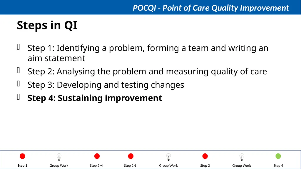 Steps in QI Step 1: Identifying a problem, forming - slide 56 of 62