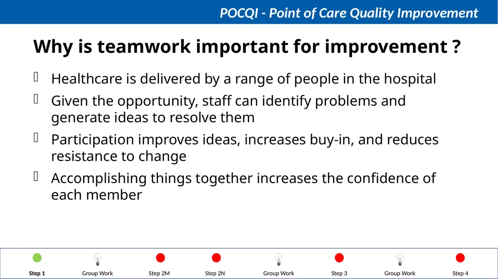 Steps in QI Step 1: Identifying a problem, forming - slide 6 of 62