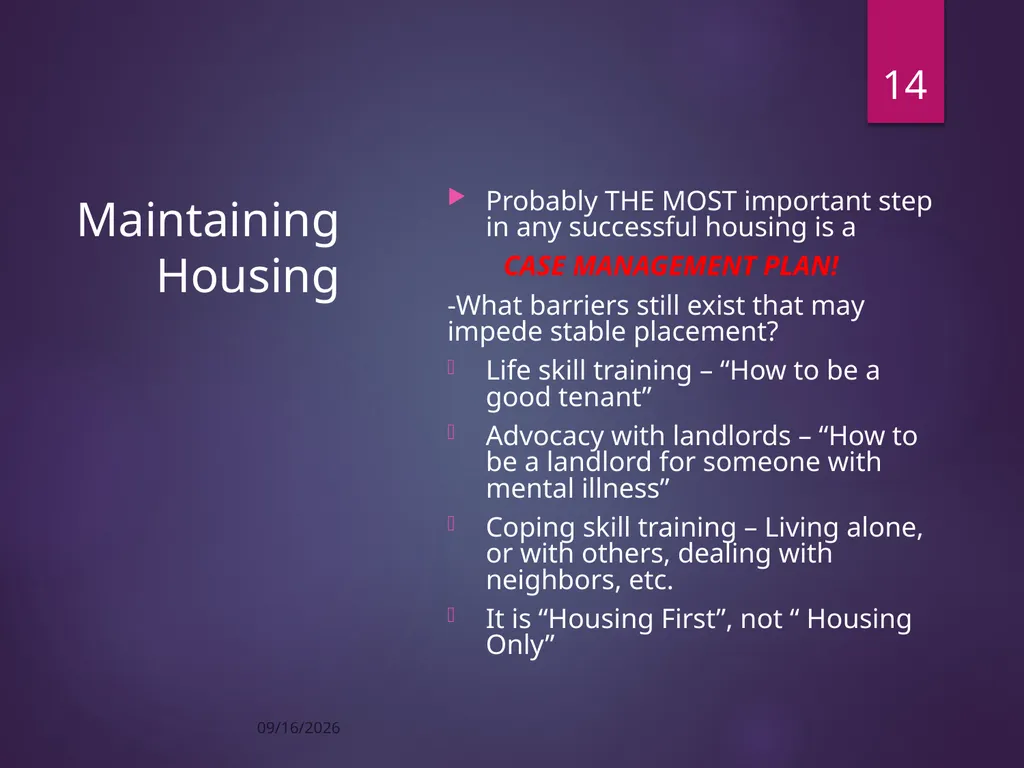 Housing Case Management Best Practices and - slide 14 of 32