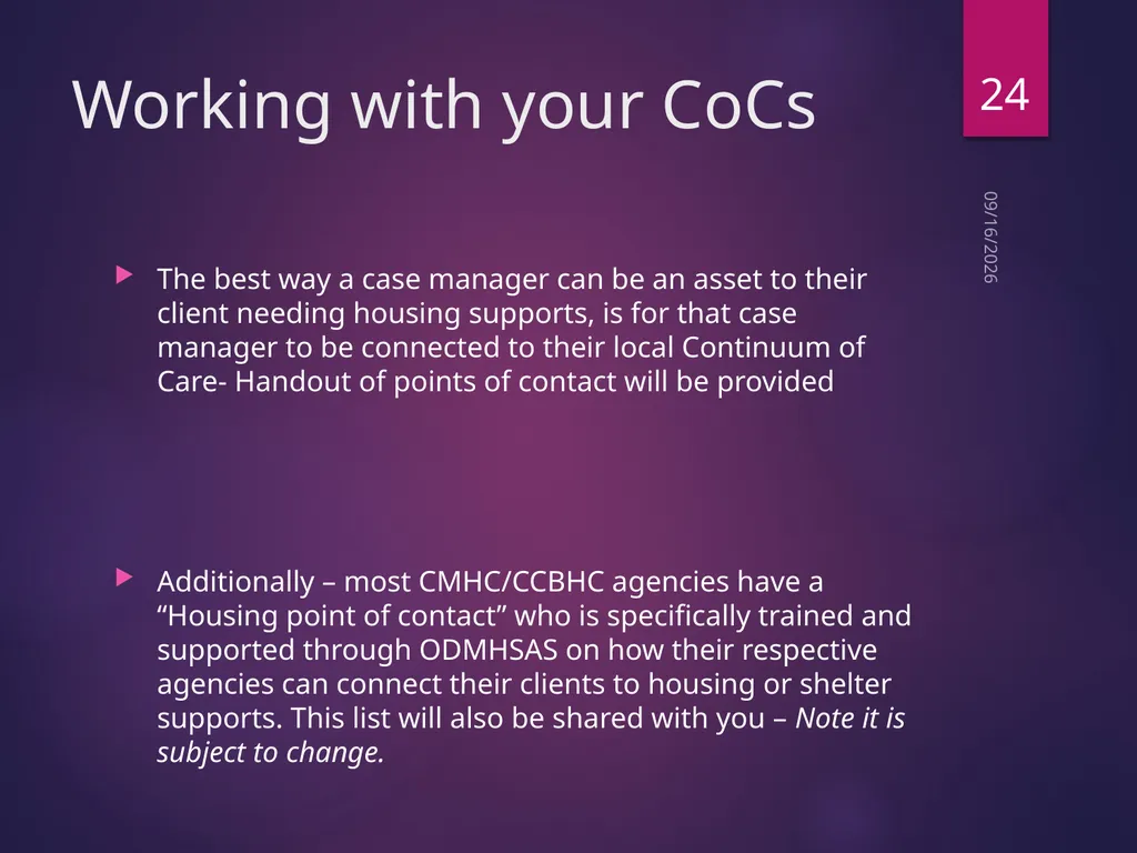 Housing Case Management Best Practices and - slide 24 of 32