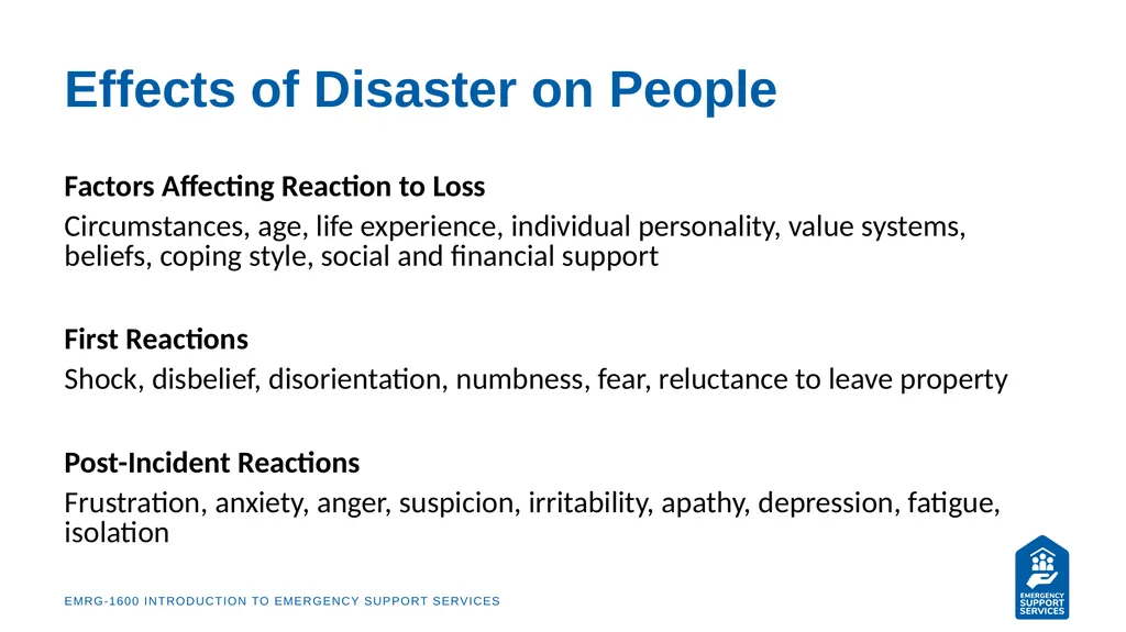 EMRG-1600 Introduction to Emergency Support - slide 10 of 53