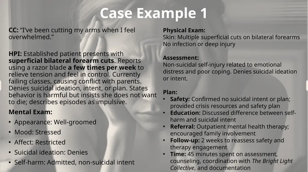 Self-Harm Suicidal Ideation Shanna Pochatko, CPC, - slide 20 of 30