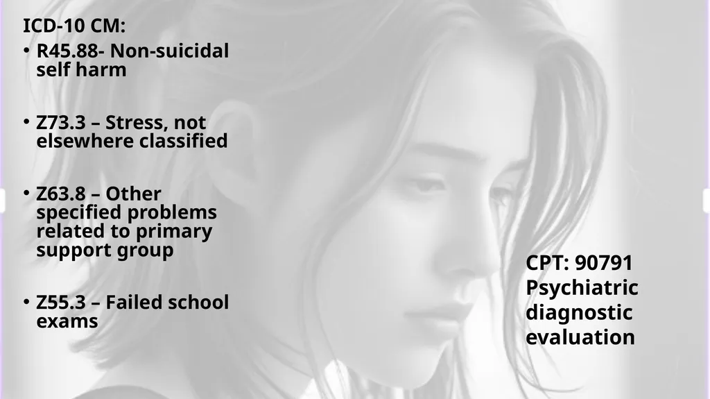 Self-Harm Suicidal Ideation Shanna Pochatko, CPC, - slide 23 of 30