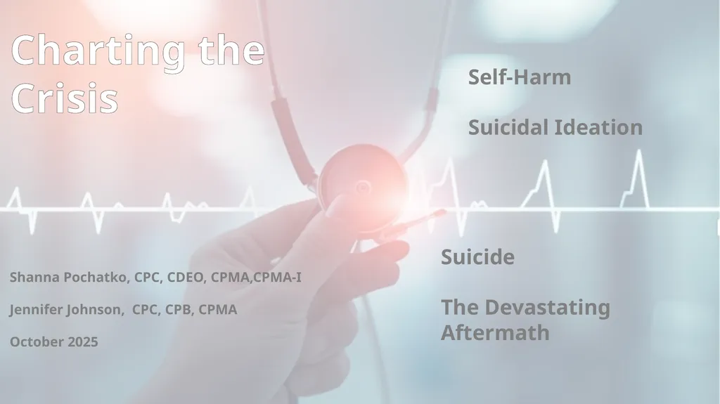 Self-Harm Suicidal Ideation Shanna Pochatko, CPC, - slide 1 of 30