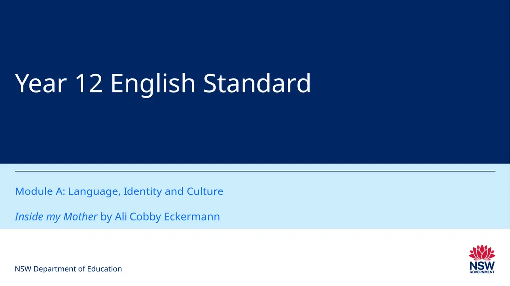 Year 12 English Standard Module A: Language, - slide 1 of 96