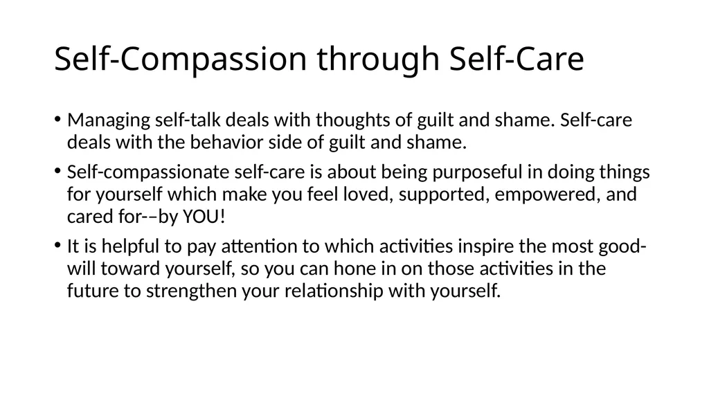 How Self-Compassion Can Help Resolve Guilt/Shame - slide 23 of 28