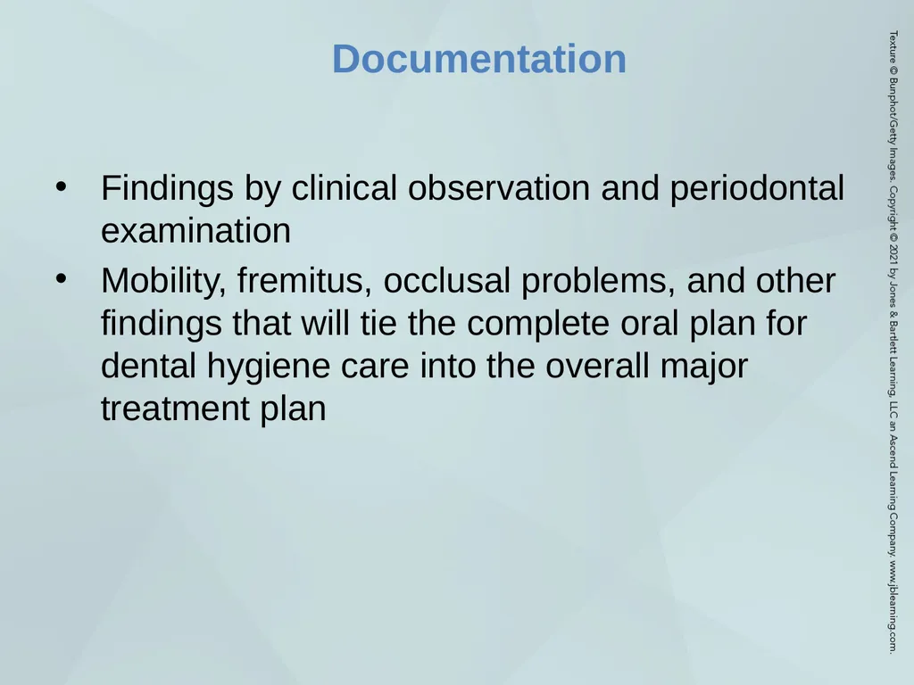 Chapter 20 Periodontal Examination Learning - slide 48 of 49