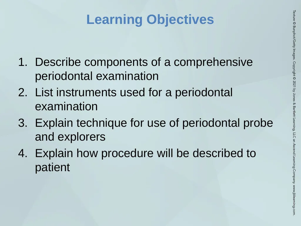 Chapter 20 Periodontal Examination Learning - slide 2 of 49
