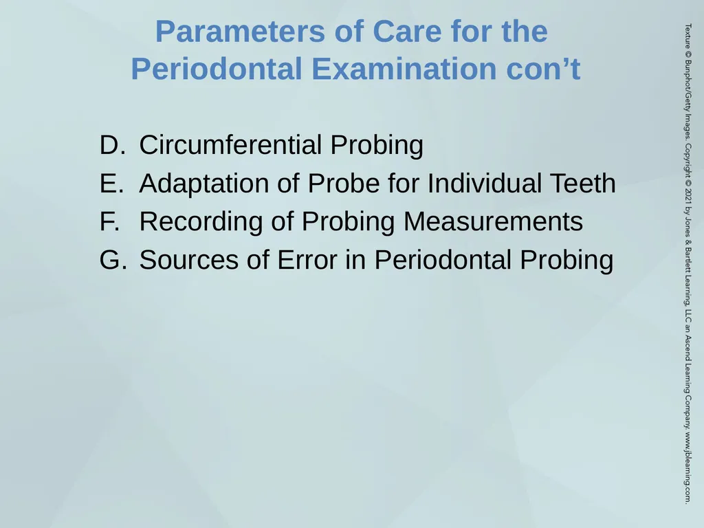 Chapter 20 Periodontal Examination Learning - slide 29 of 49