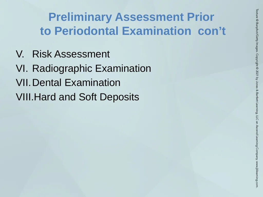 Chapter 20 Periodontal Examination Learning - slide 25 of 49