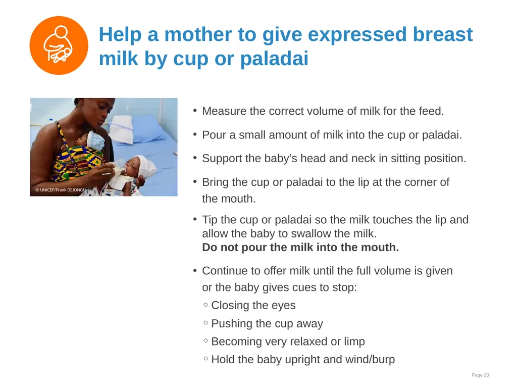 Breast milk feeding: Alternative methods Goal and - slide 20 of 54