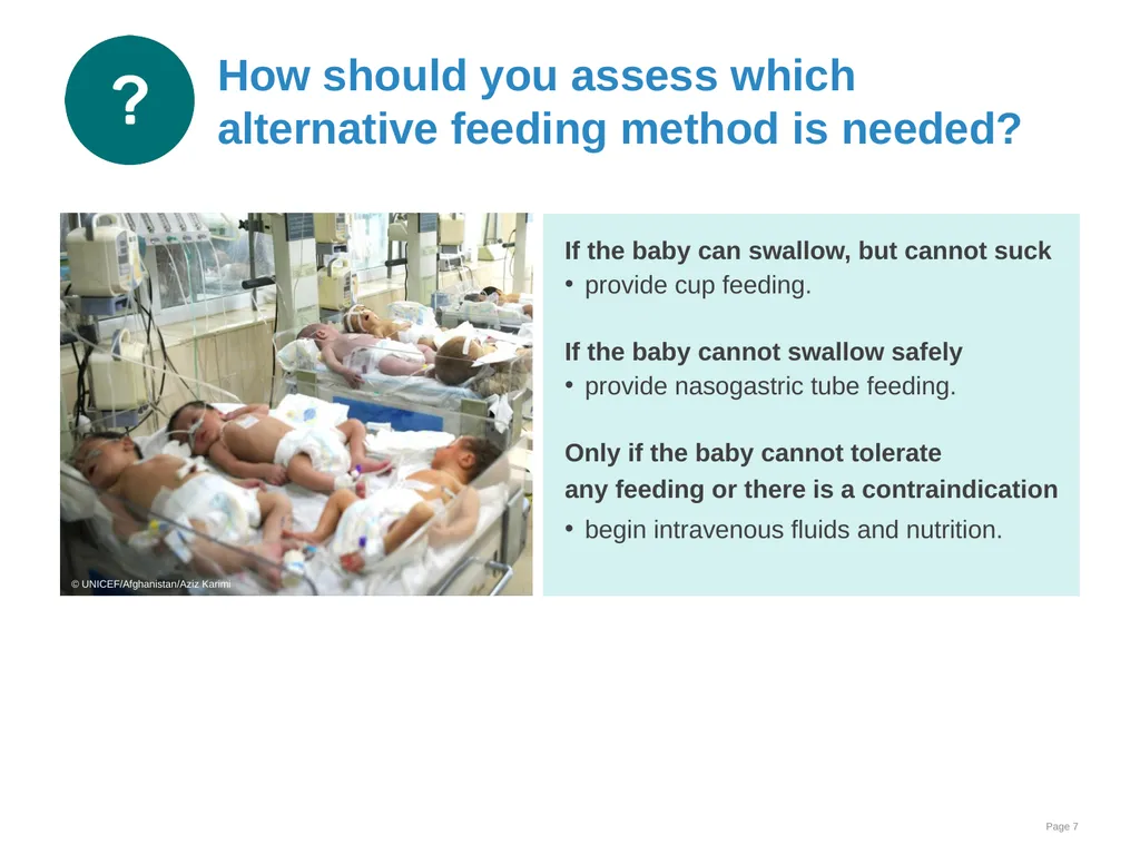 Breast milk feeding: Alternative methods Goal and - slide 7 of 54