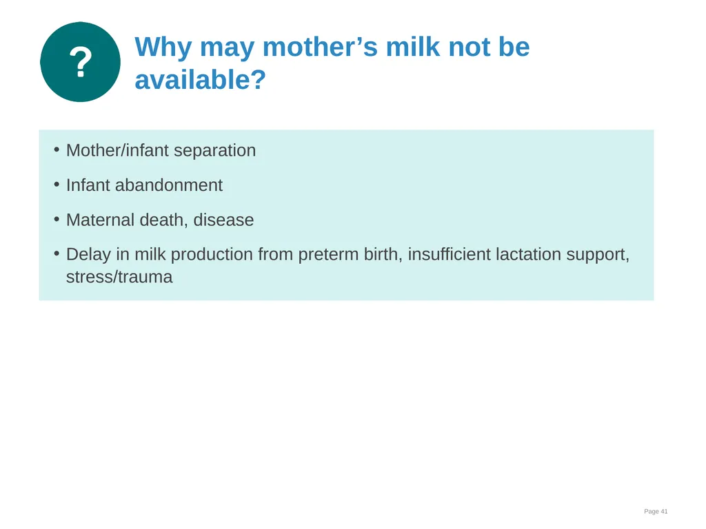 Breast milk feeding: Alternative methods Goal and - slide 41 of 54