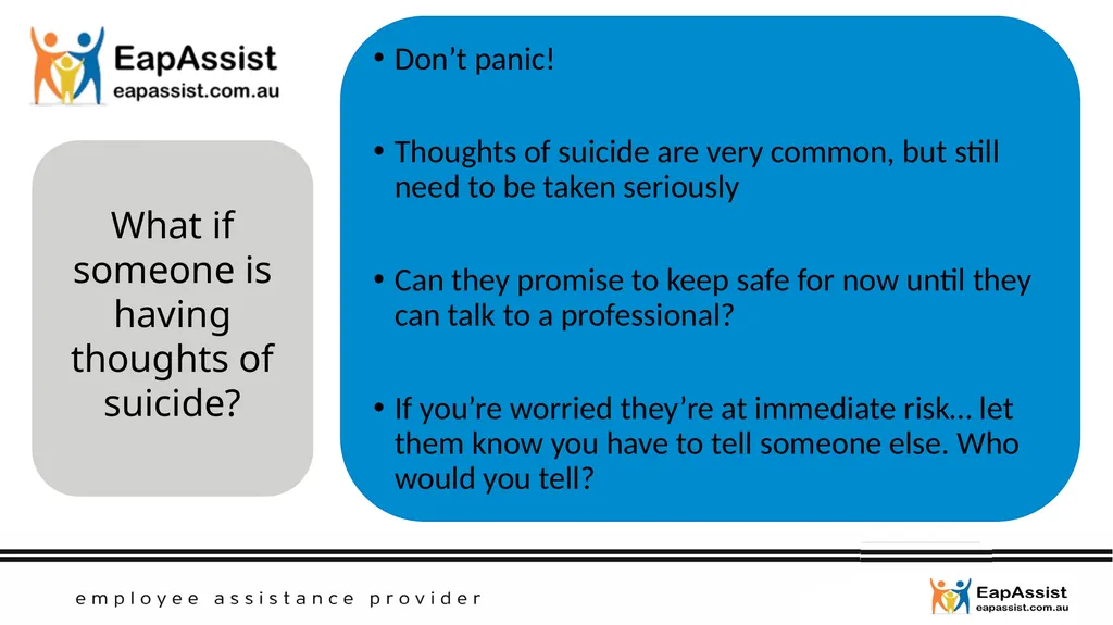 MENTAL HEALTH FIRST AID 1 in 5 people experience a - slide 38 of 49