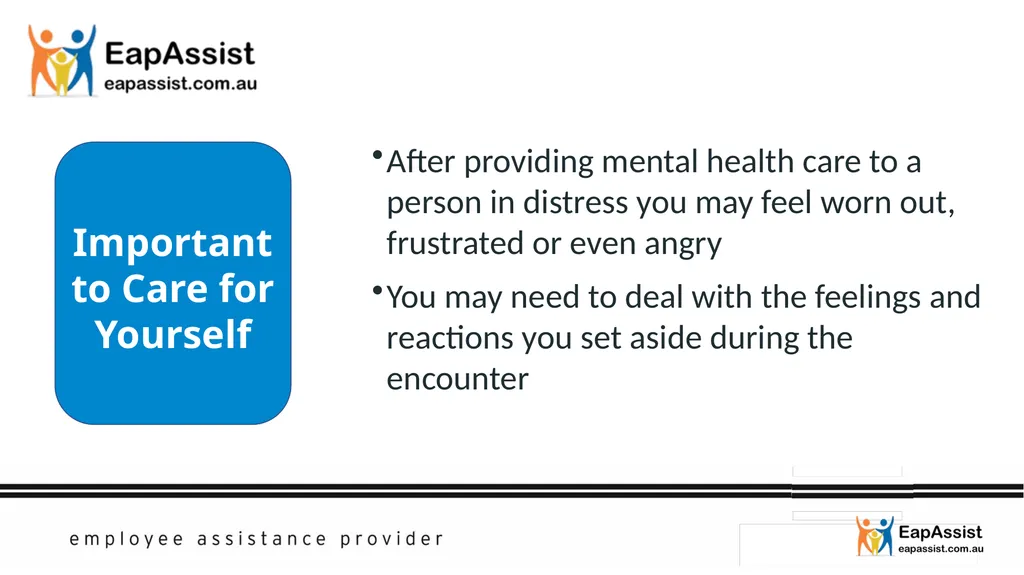 MENTAL HEALTH FIRST AID 1 in 5 people experience a - slide 40 of 49