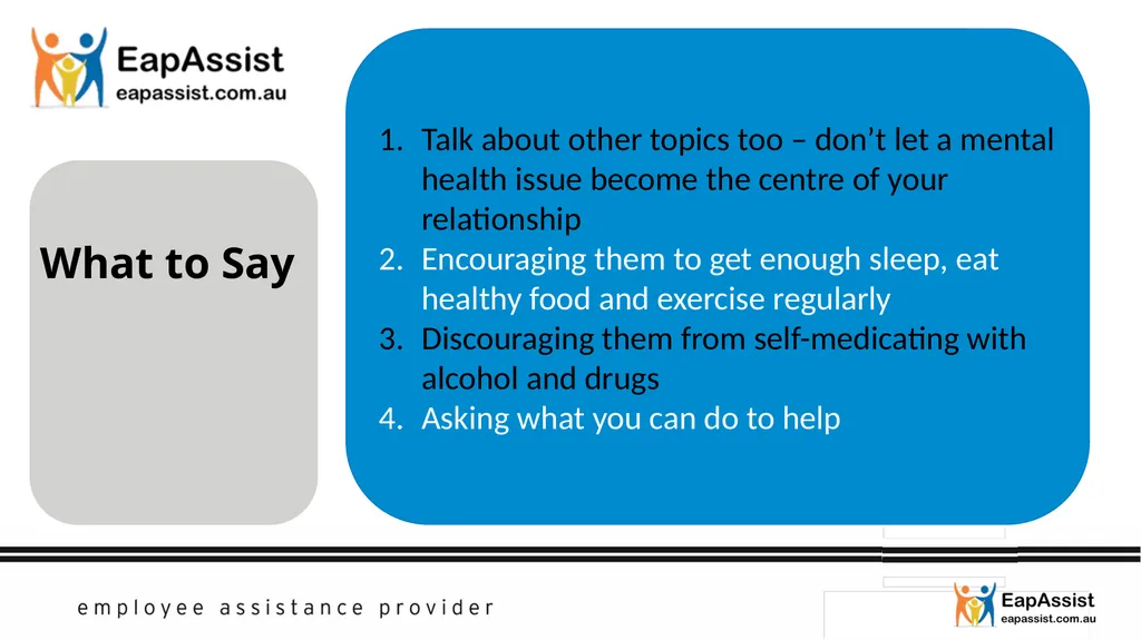 MENTAL HEALTH FIRST AID 1 in 5 people experience a - slide 24 of 49